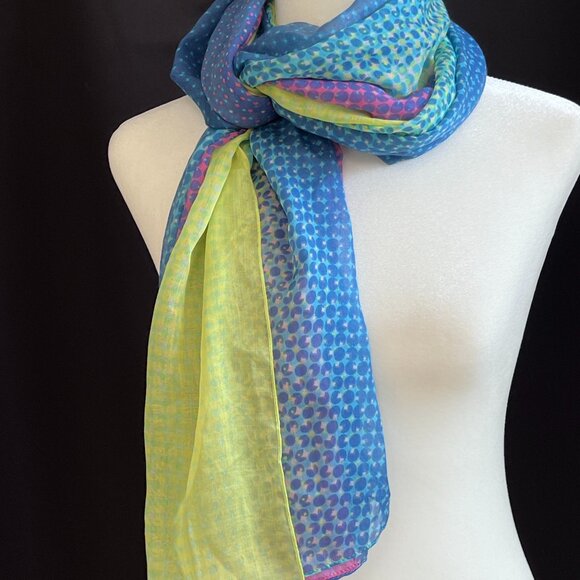Echo Accessories - Echo Women's Colorful Lightweight Scarf Semi Sheer 26"x72" Rainbow Ombre